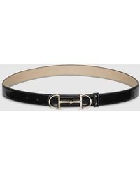 Gucci - Reversible Thin Belt With Horsebit, Leather - Lyst