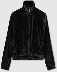 Gucci - Gg Stretch Velvet Devoré Zipped Jacket - Lyst