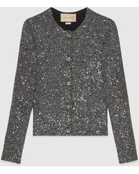 Gucci - Viscose Knit Cardigan With Sequins - Lyst