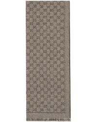 Gucci Schal aus GG Jacquard aus Wolle - Natur