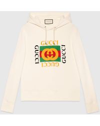 Gucci 【公式】 (グッチ) ロゴ オーバーサイズ スウェットシャツホワイト コットンジャージーホワイト