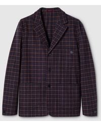 Gucci - Single-Breast Check Wool Jacket - Lyst