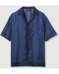 Gucci - Printed Silk Twill Bowling Shirt - Lyst