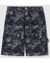 Gucci - Gg Jacquard Denim Shorts - Lyst