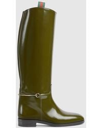 Gucci - Slim Horsebit Boot, Leather - Lyst