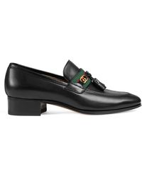 Gucci Loafer With Web And Interlocking G - Black