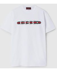 Gucci - Camiseta De Punto De Algodón Con Motivo, Talla - Lyst