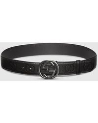 Gucci - Belt With Interlocking G Buckle, Size 100 - Lyst