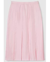 Gucci - Silk Twill Pleated Midi Skirt - Lyst
