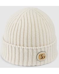 Gucci - Wool Cashmere Hat With Double G - Lyst