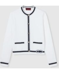 Gucci - Cardigan Aus Baumwolle Mit Nadelstich Und Intarsie, Größe - Lyst