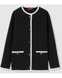Gucci - Tweed Wool Cardigan With Embroidery - Lyst