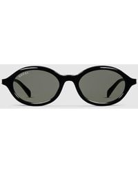 Gucci - Round Frame Sunglasses - Lyst