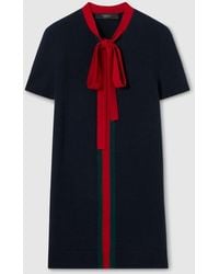 Gucci - Knit Wool Cashmere Dress With Web - Lyst