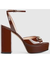 Gucci - Horsebit Platform Sandal, Leather - Lyst