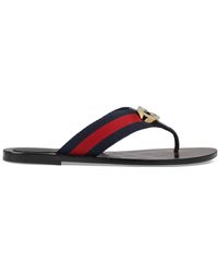 Gucci Tongs GG avec bande Web - Rouge