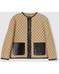 Gucci - Printed Gg Shearling Jacket, Ready-To-Wear - Lyst