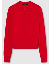 Gucci - Knit Wool Cardigan With Embroidery - Lyst