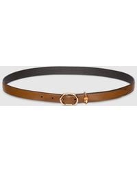 Gucci - Thin Belt With Oval Buckle, Size 100 - Lyst