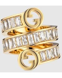 Gucci - Anillo Espiral Blondie Con Cristales, Talla - Lyst