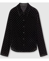 Gucci - Stretch Gg Velvet Devoré Shirt - Lyst