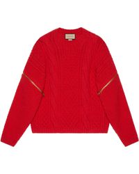 Maglioni. Gilet. Felpe Gucci in Cotone Rosso taglia L International -  22832781
