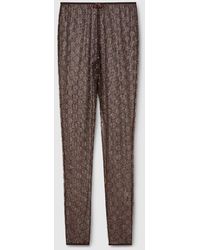 Gucci - Tulle Leggings With Gg Crystals - Lyst
