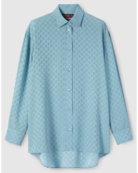 Gucci - Gg Silk Jacquard Oversize Shirt - Lyst