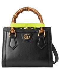 Gucci Diana Bamboo Handle Mini Handbag - Black