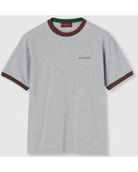 Gucci - Cotton T-Shirt With Web Detail - Lyst