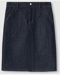 Gucci - Midirock Aus Denim, Grösse - Lyst