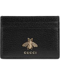 Gucci - Animalier Leather Cardholder - Lyst