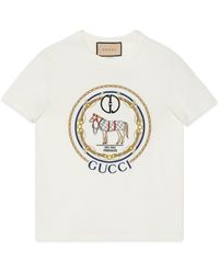 Gucci - Cotton Jersey T-shirt With Interlocking G - Lyst