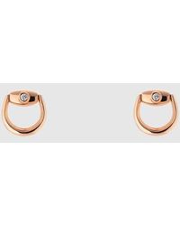 Gucci - Horsebit Diamond 18K Stud Earrings, Rose - Lyst