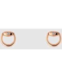 Gucci - Horsebit Diamond 18K Stud Earrings, Rose - Lyst