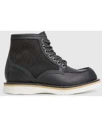Gucci - Lace-Up Ankle Boot, Gg Canvas - Lyst