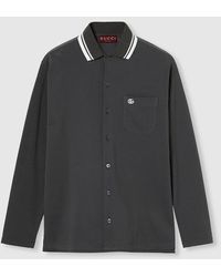 Gucci - Polo En Piqué De Coton Brodé, Taille - Lyst