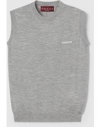 Gucci - カシミアシルク スリーブレス トップ, グレー, ウェア - Lyst
