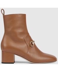 Gucci - ホースビット付き ウィメンズ アンクルブーツ, ブラウン, レザー - Lyst