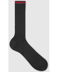 Gucci - Cotton Blend Socks With Web, Cotton - Lyst