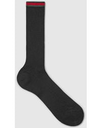 Gucci - Cotton Blend Socks With Web - Lyst