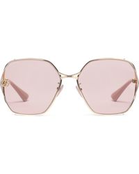 Gucci - Specialized Fit Oval-frame Sunglasses - Lyst