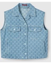 Gucci - Chaleco De Jacquard De Denim Con Gg, Talla - Lyst