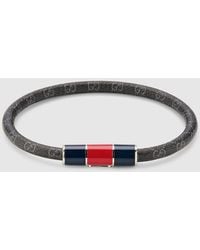 Gucci - Bracelet With Enamel Web Tag - Lyst
