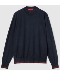 Gucci - Pull En Maille De Laine Avec Bande Web, Taille - Lyst