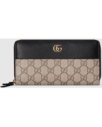 Gucci - ダブルG バイカラー ジップアラウンドウォレット, ブラック, レザー - Lyst