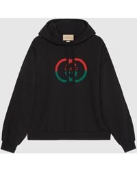 Gucci - Cotton Jersey Printed Hooded Sweatshirt - Lyst