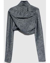 Gucci - Stretch Viscose Lamé Cropped Top - Lyst