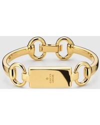 Gucci - Horsebit Motif Bangle Bracelet - Lyst