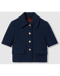 Gucci - コットンツイード ジャケット, ブルー, ウェア - Lyst
